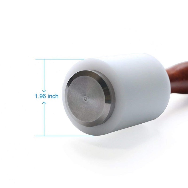 Evwoge Nylon Head Leather Carving Hammer Mallet For Leatherwork Leather Cowhide Sew Club DIY Leathercraft Wooden Mallet Wood Handle (I-Head) - Image 2